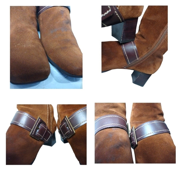 Ecco Womens Arizona Brown Suede Leather Square Toe Boots Low Heel EU 40 US 9/9.5 - Picture 16 of 16